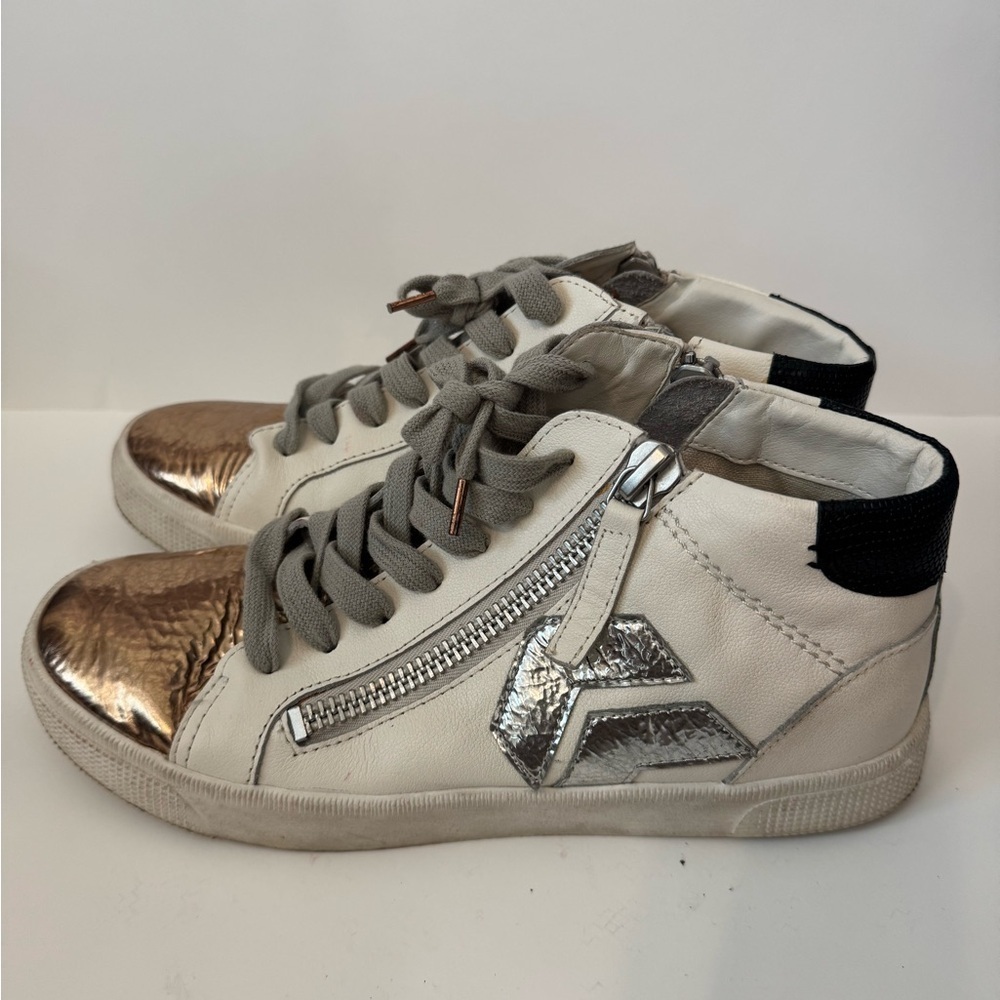 Dolce Vita Women's Zonya High-Top Sneakers with Copper Accents and Zippers - Picture 2 of 4